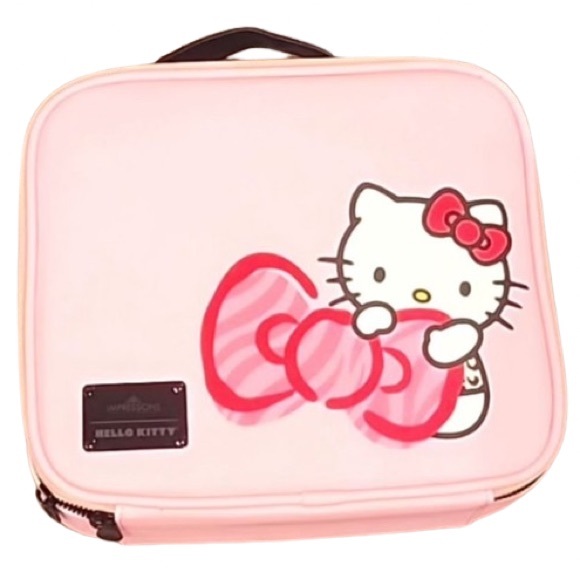 NEW Hello Kitty By Impressions Vanity Hello Kitty Pink Animal Cosmetics Bag - Picture 7 of 12